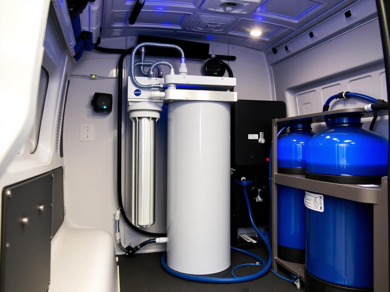 Osmose-installatie in de servicebus van Palaso Cleaning